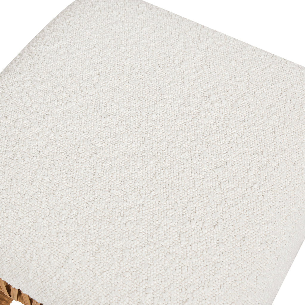 Lucia Backless Upholstered Counter Stool, 25.5-Inch, White Boucle