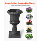 Plastic Urn Planters, 15.8 x 26.4 Inch, 2 Pack