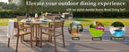 U-Style 5-Piece Outdoor Dining Set with 4 Acacia Wood Chairs
