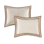 7 Piece Comforter Set Taupe/Brown Queen