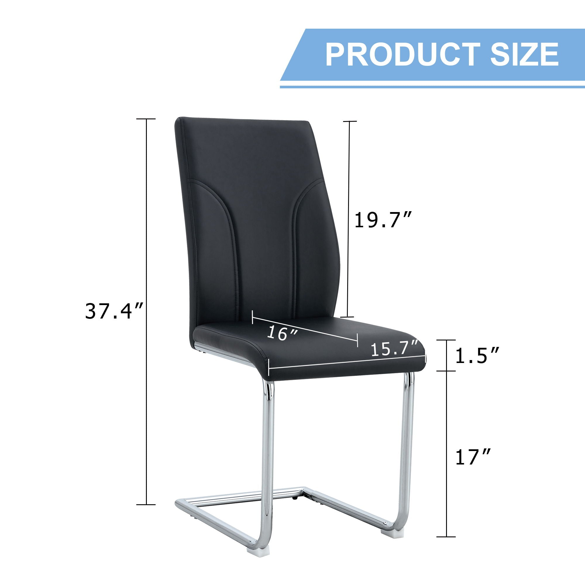 Modern Dining Chairs with High Backrest and Sturdy Legs