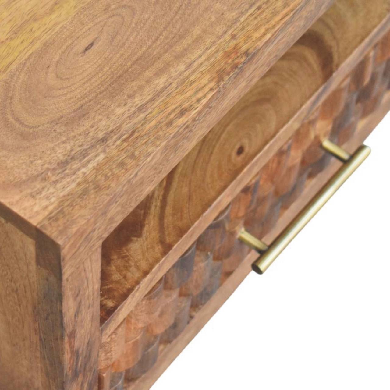 Solid Wood Arno Wall-Mounted Nightstand in Golden Teak