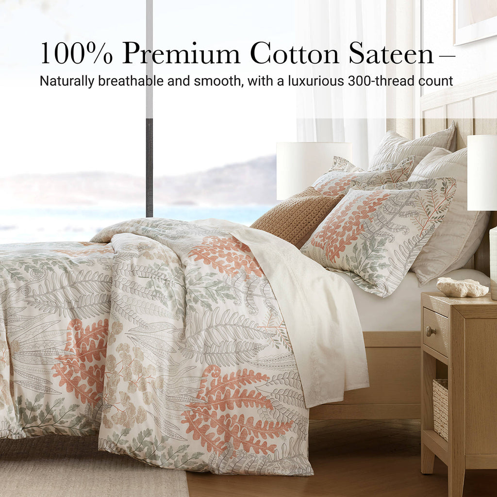 3-Piece Full/Queen 100% Cotton Sateen Duvet Cover Set
