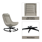 Piran Twilight Top Grain Leather Accent Chair with Swivel