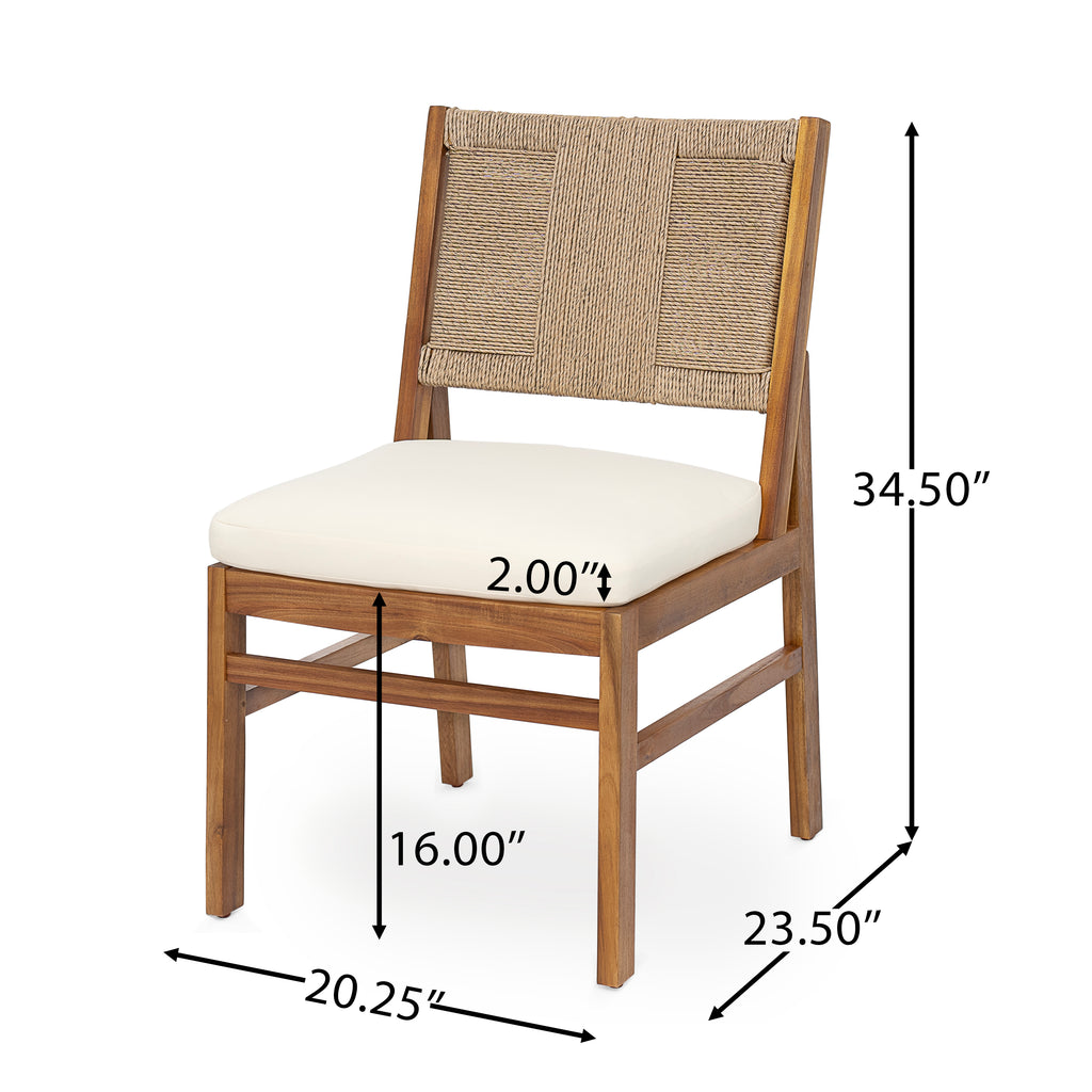 Outdoor 7 Piece Patio Rustic Acacia Wood Dining Set