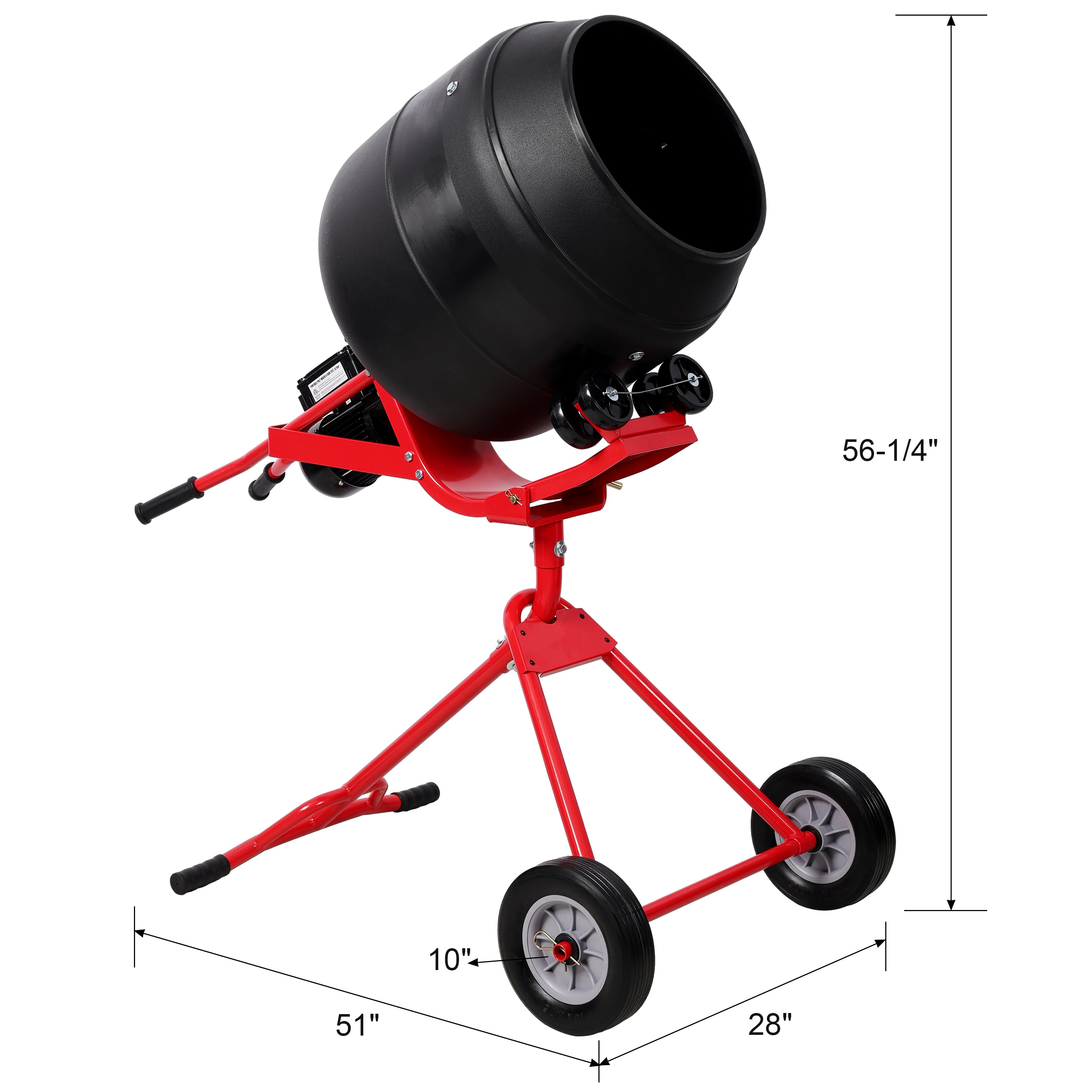 4.0 CUFT Portable Electric Concrete Mixer