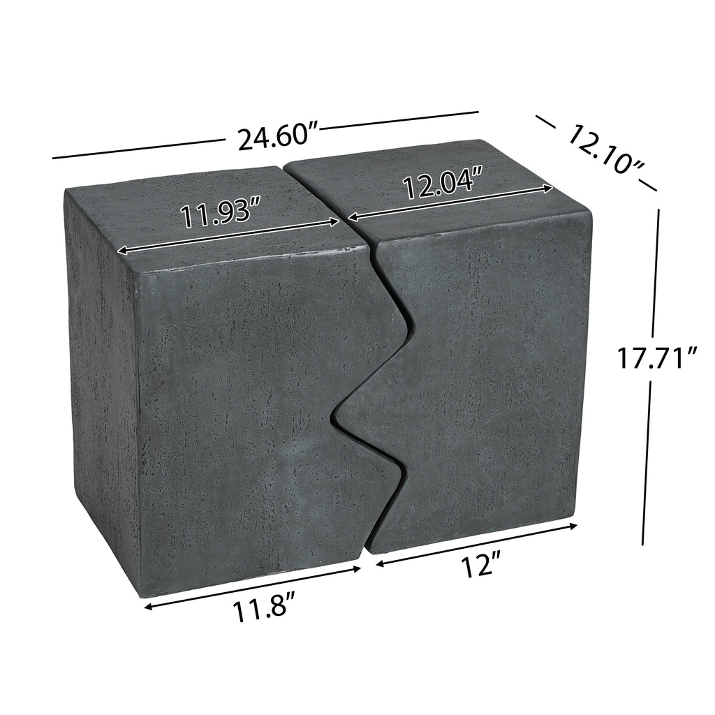 MGO Side Table Set of 2 Rectangular Outdoor Side Tables