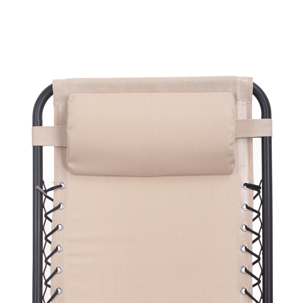 Zero Gravity Folding Lounge Chair with Headrest & Removable Tray