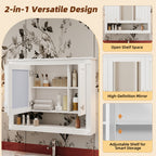 35 Inch Bathroom Wall Cabinet with Mirror