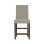 Brown Upholstered Barstools, Set of 2