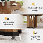 39.4" Round Dining Table for 4, Rustic