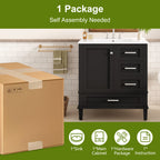 30" Bathroom Vanity, Modern Bathroom Cabinet with Sink Combo Set