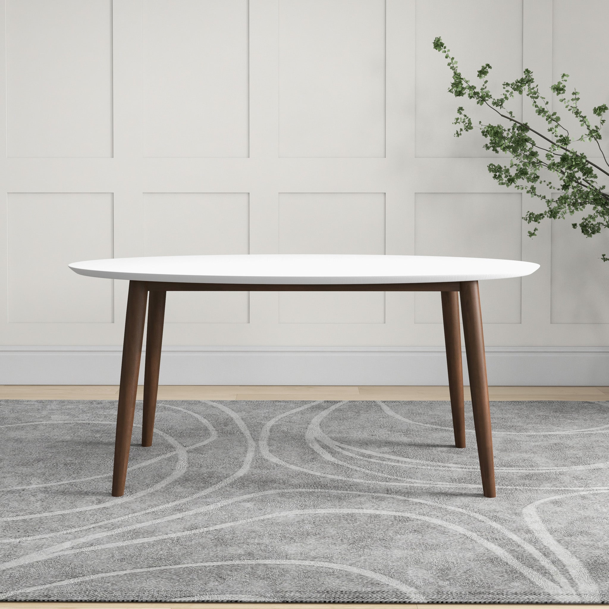 Ada Mid Century Modern Solid Wood Dining Table