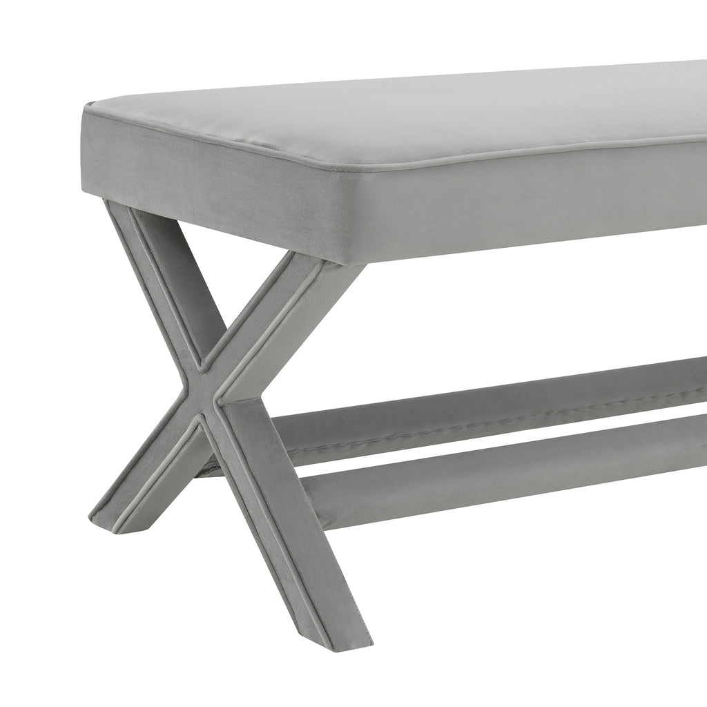 Comfort Double Bench Upholstered in Velvet Fabric