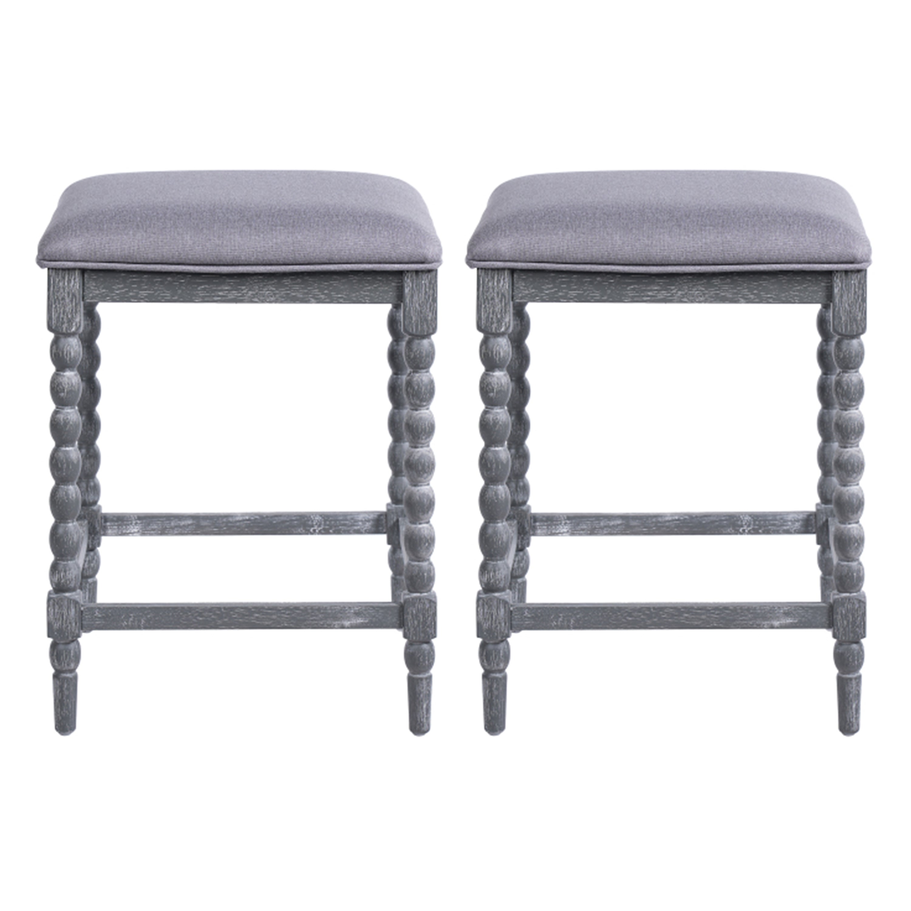 Set of 2 26'' Counter Stools with Upholstered Seat