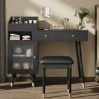 Modern Makeup Vanity Desk with Drawers, Cabinet & Charging Port