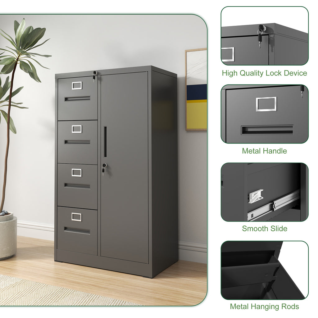Metal Storage Vertical Filing Cabinet with Lock