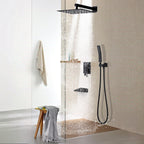 Black Shower System with Tub Spout