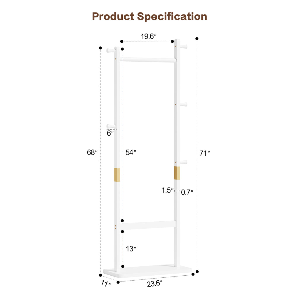 Solid Wood Coat Rack