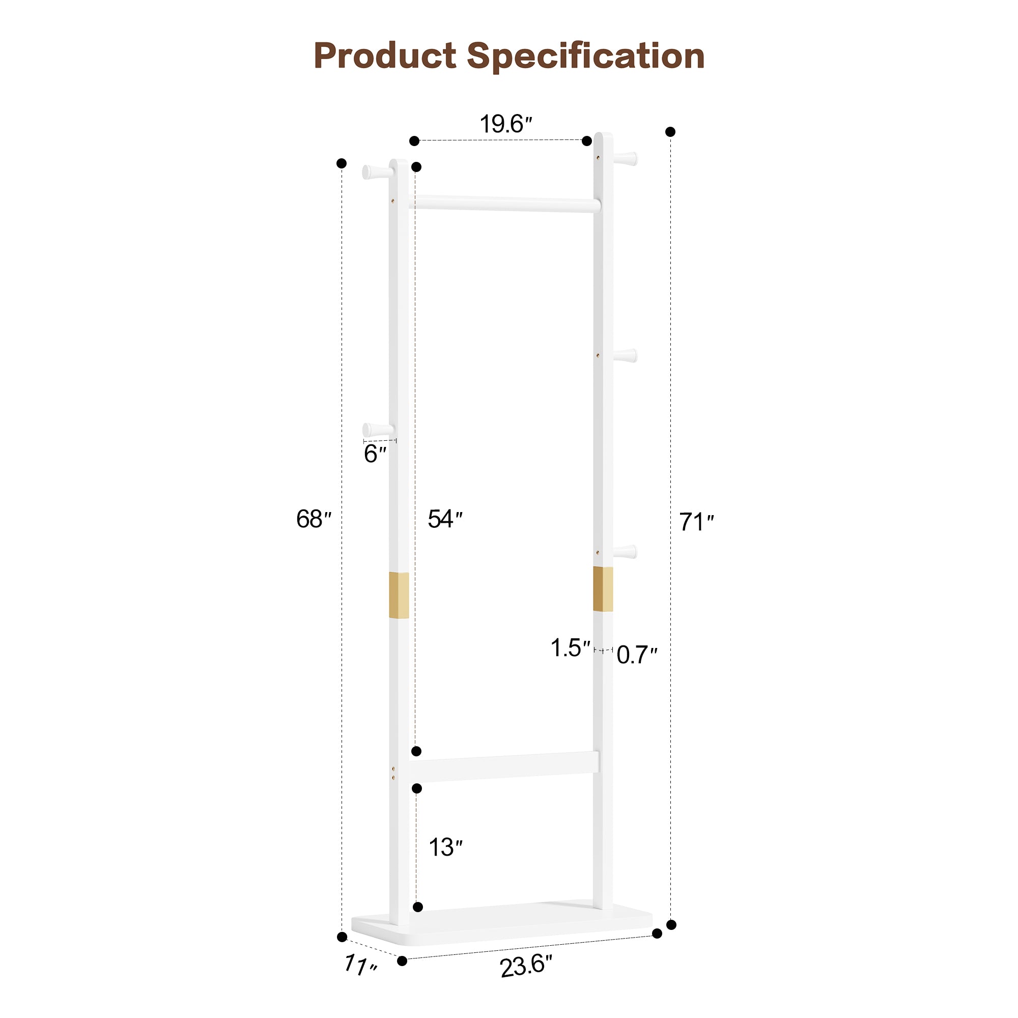 Solid Wood Coat Rack