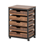 Industrial 5 Drawer Chest with Wheels