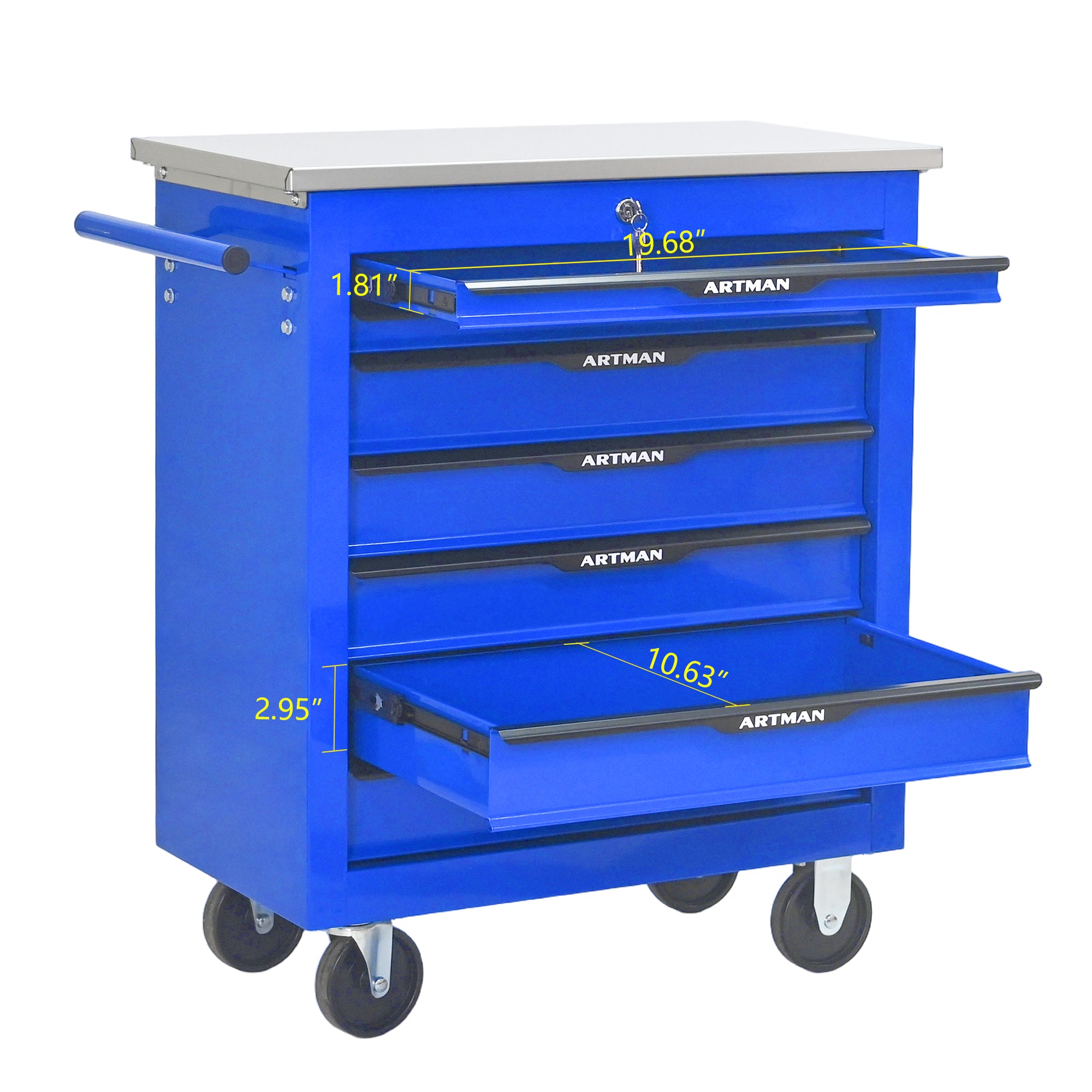 7 Drawers Multifunctional Tool Cart with Wheels