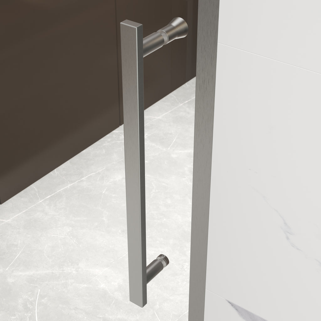 Brushed Nickel Pivot Shower Door