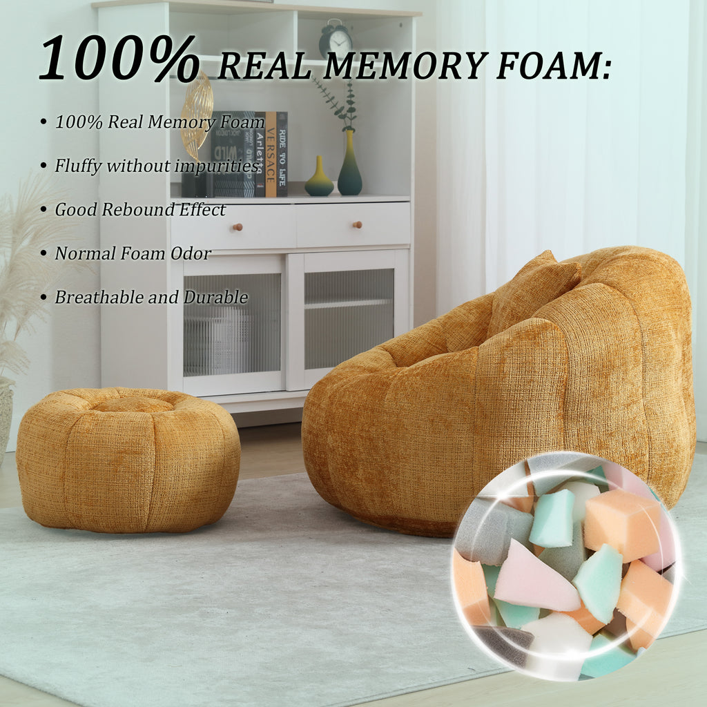 UNITED WE WIN Modern Bean Bag Chairs with Ottoman