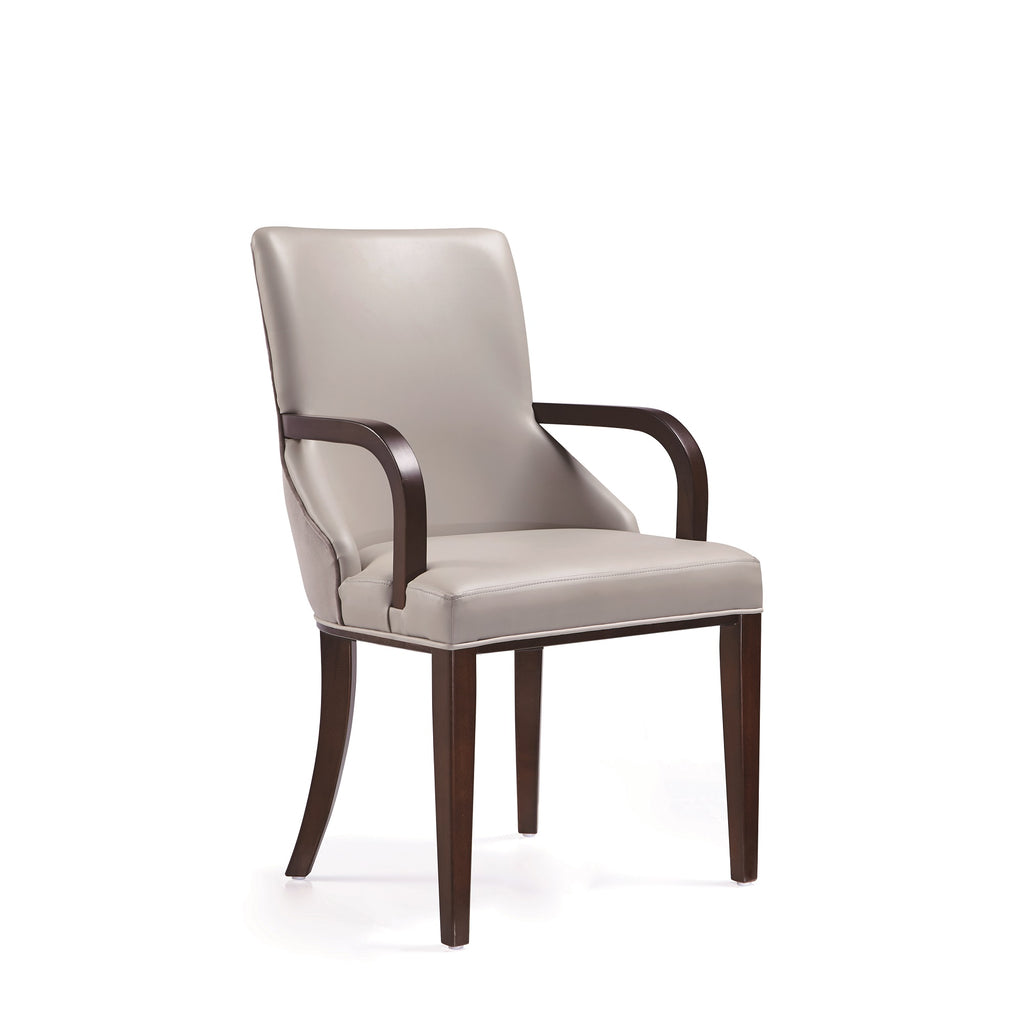 Shubert Wood Vegan Leather and Velvet Armchair