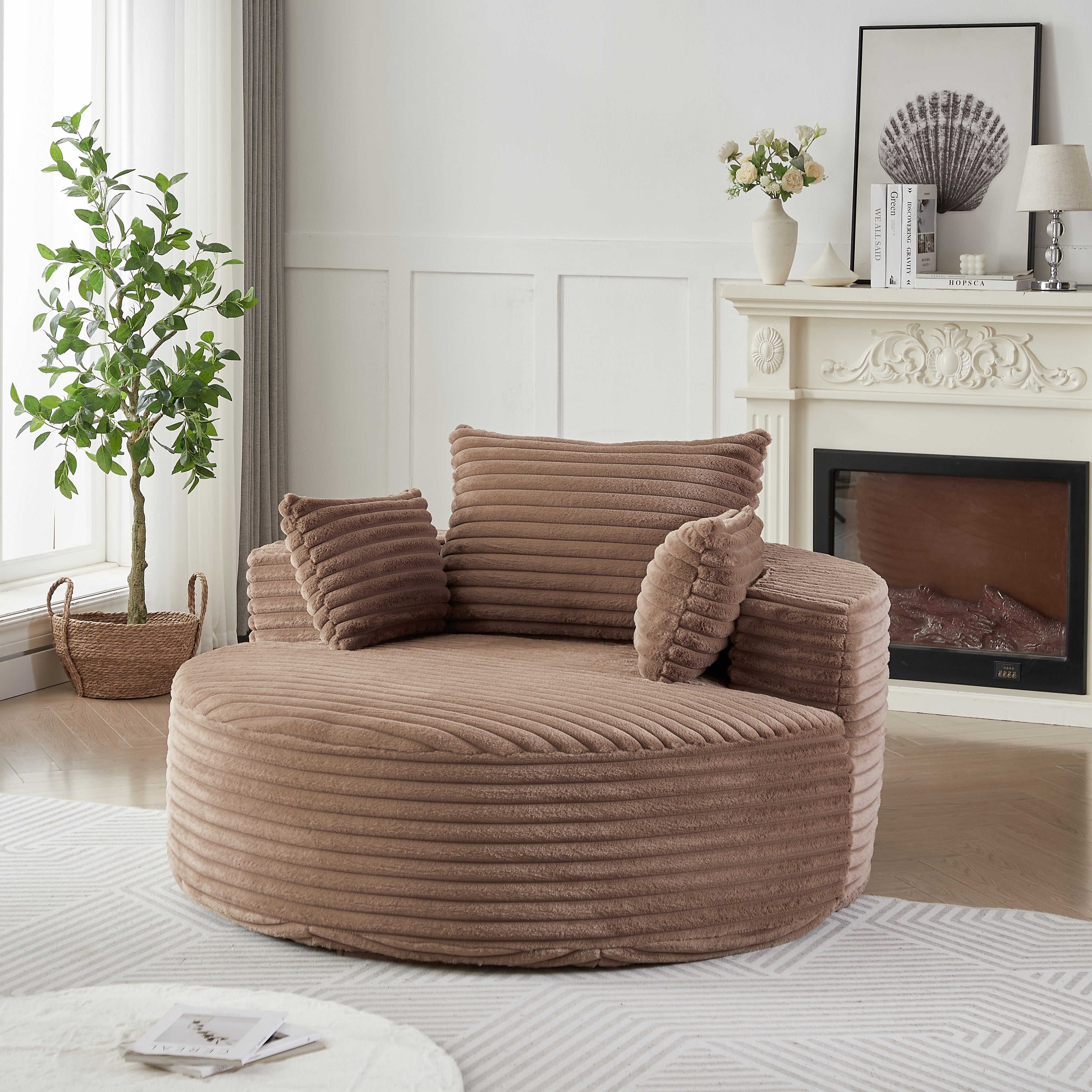 55" Corduroy Sponge Sleeper Chair