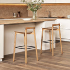 Sven 30" Modern Minimalist Low Back Wood Barstool