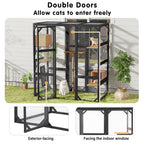 Outdoor Cat House with Double Entry Doors