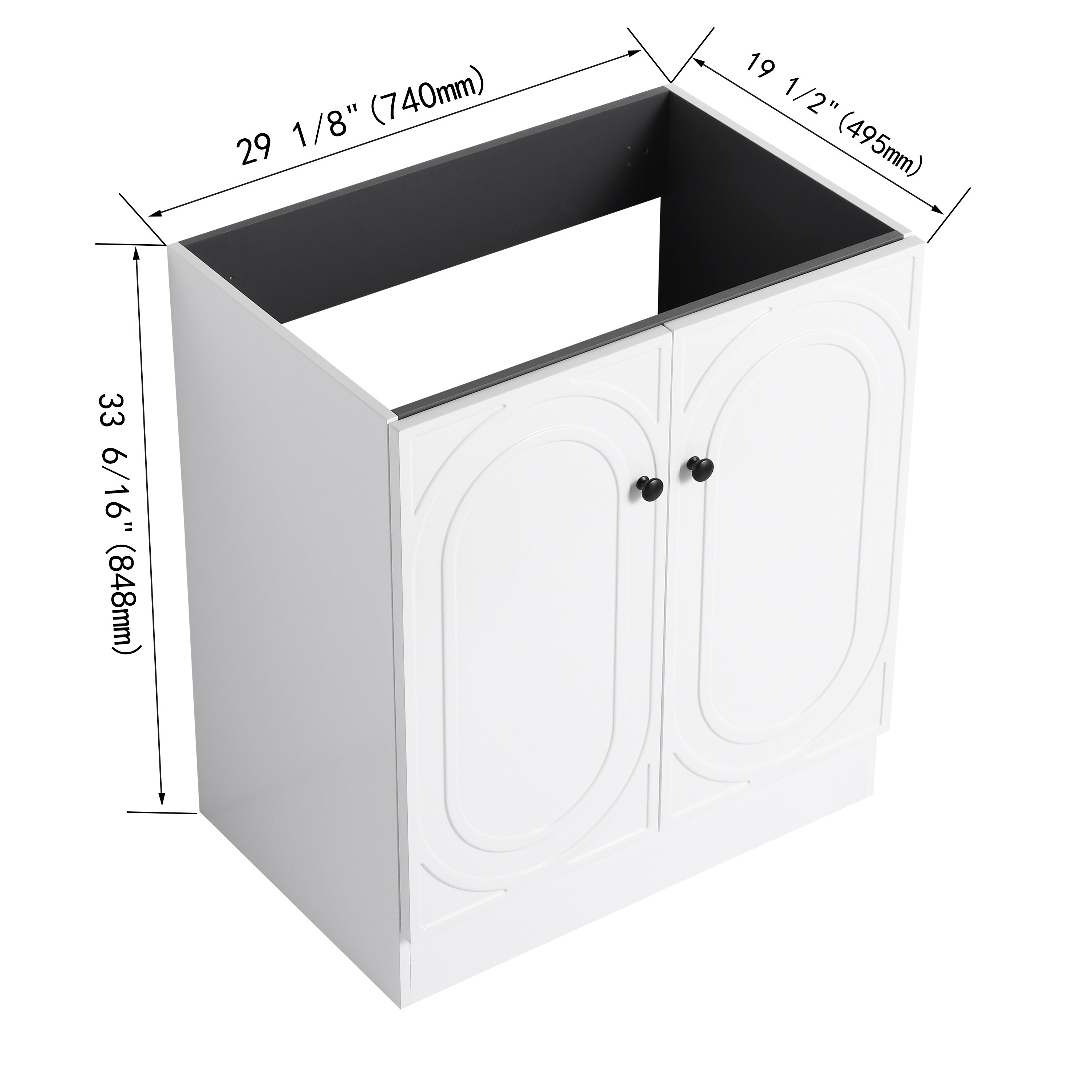 30" Freestanding Bathroom Vanity & 2 Soft-Close Cabinet Doors