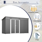 10'x4' Outdoor Metal Storage Shed