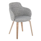 Contemporary Dining Accent Chair in Whitewashed Wood and Dark