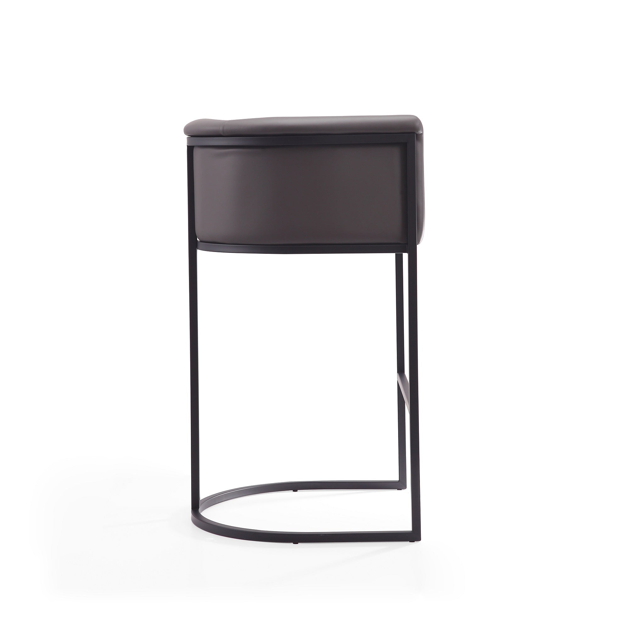 Cosmopolitan Metal Upholstered Barstool in Graphite