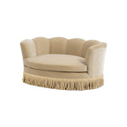 Clara 34.5" Scalloped Pet Sofa Bed - Medium - Fawn