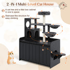 50.6" Cat Tree with Litter Box Enclosure