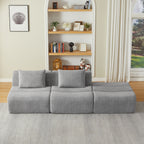 Oversized 3 Seater Compressed Sofa with Chenille Fabric