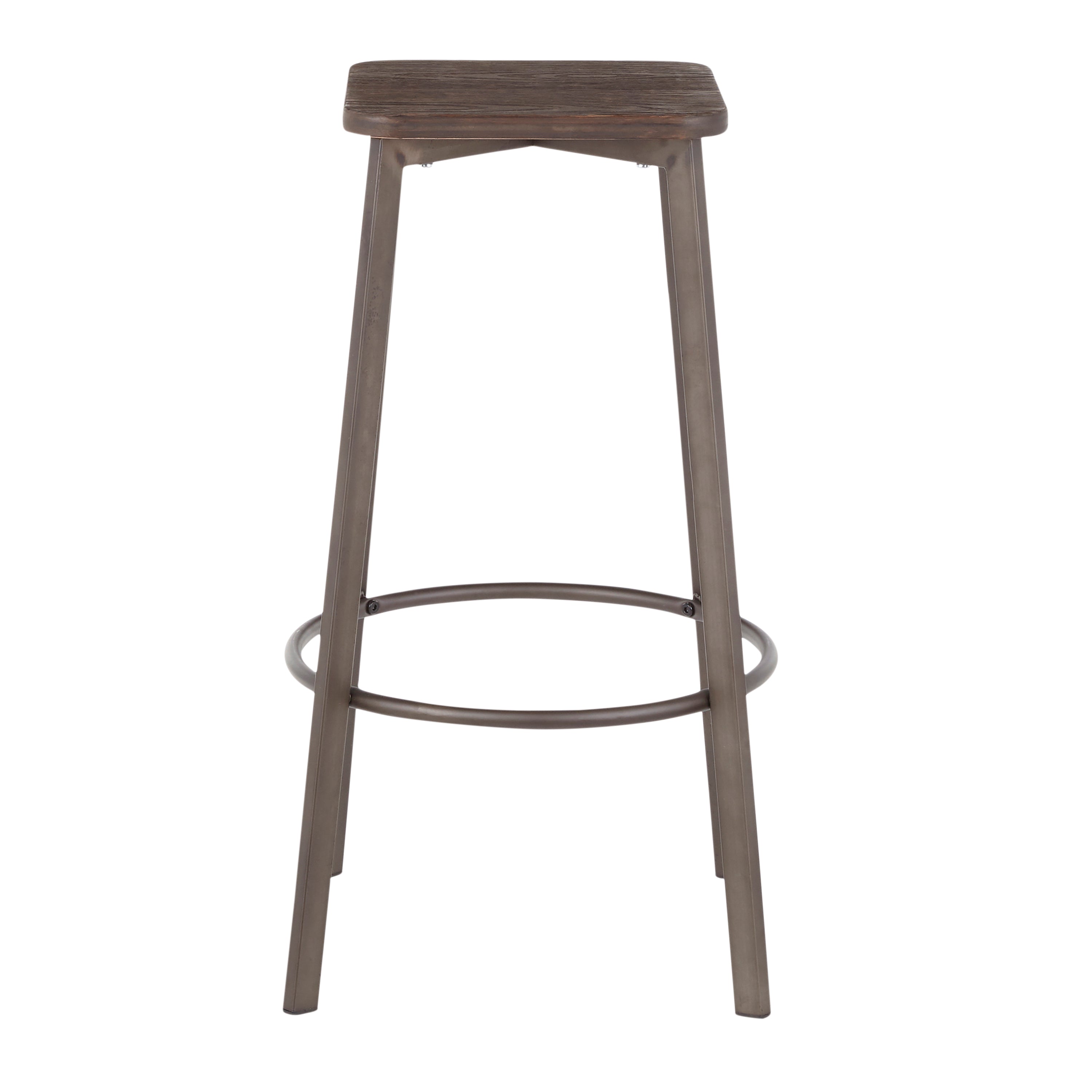 Square Barstool in Antique Metal
