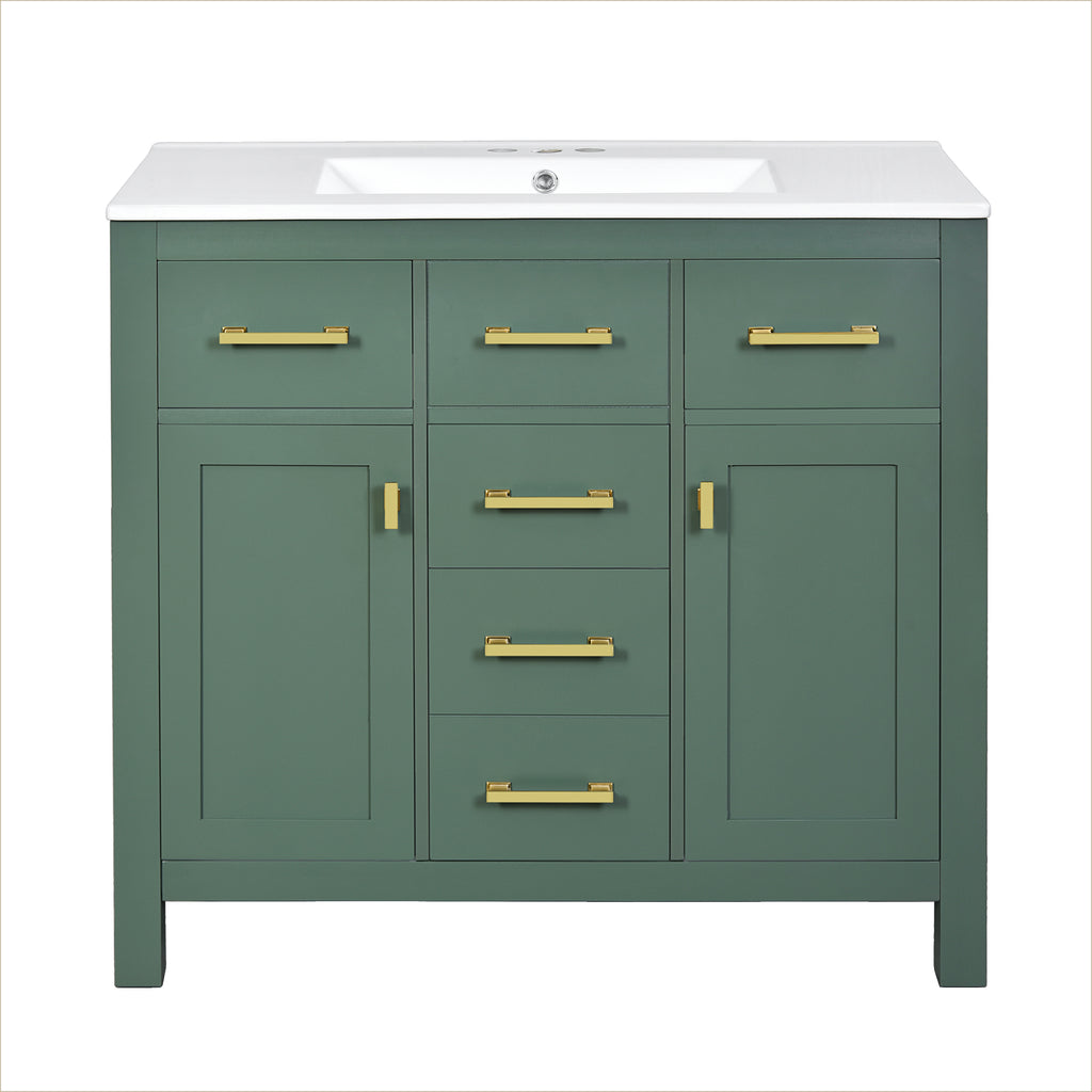 36'' Bathroom Vanity with Ceramic Sink Combo Set