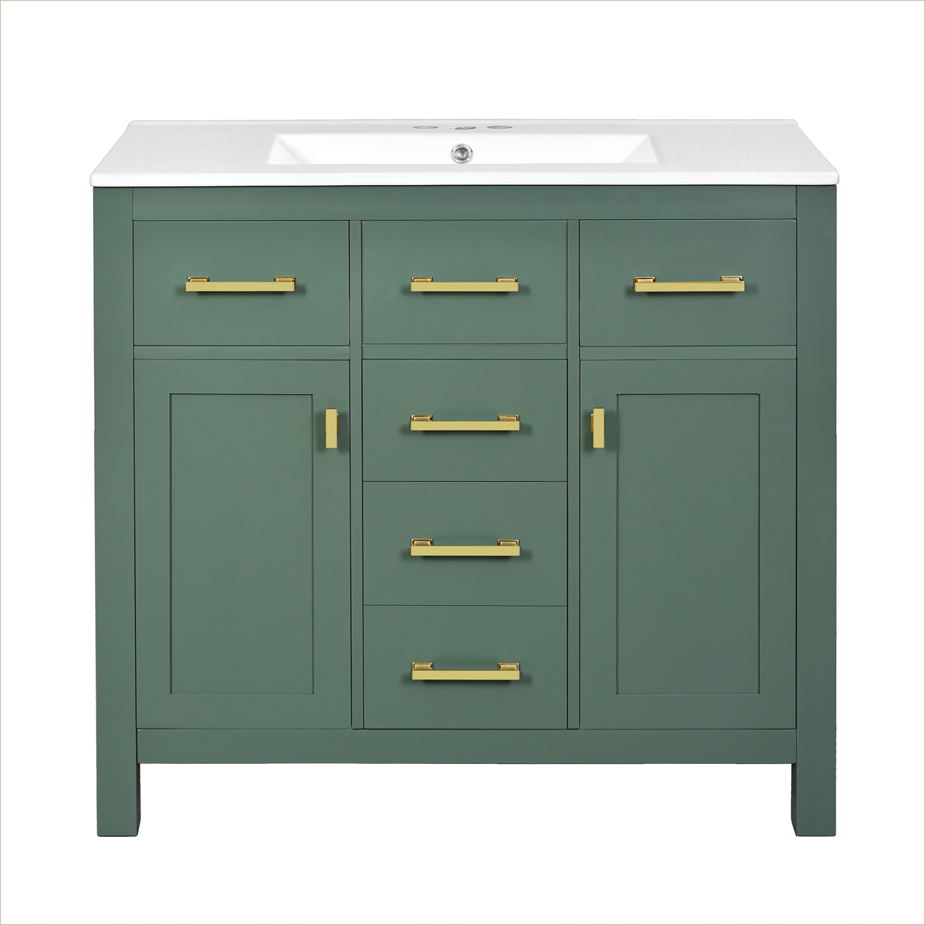 36'' Bathroom Vanity with Ceramic Sink Combo Set