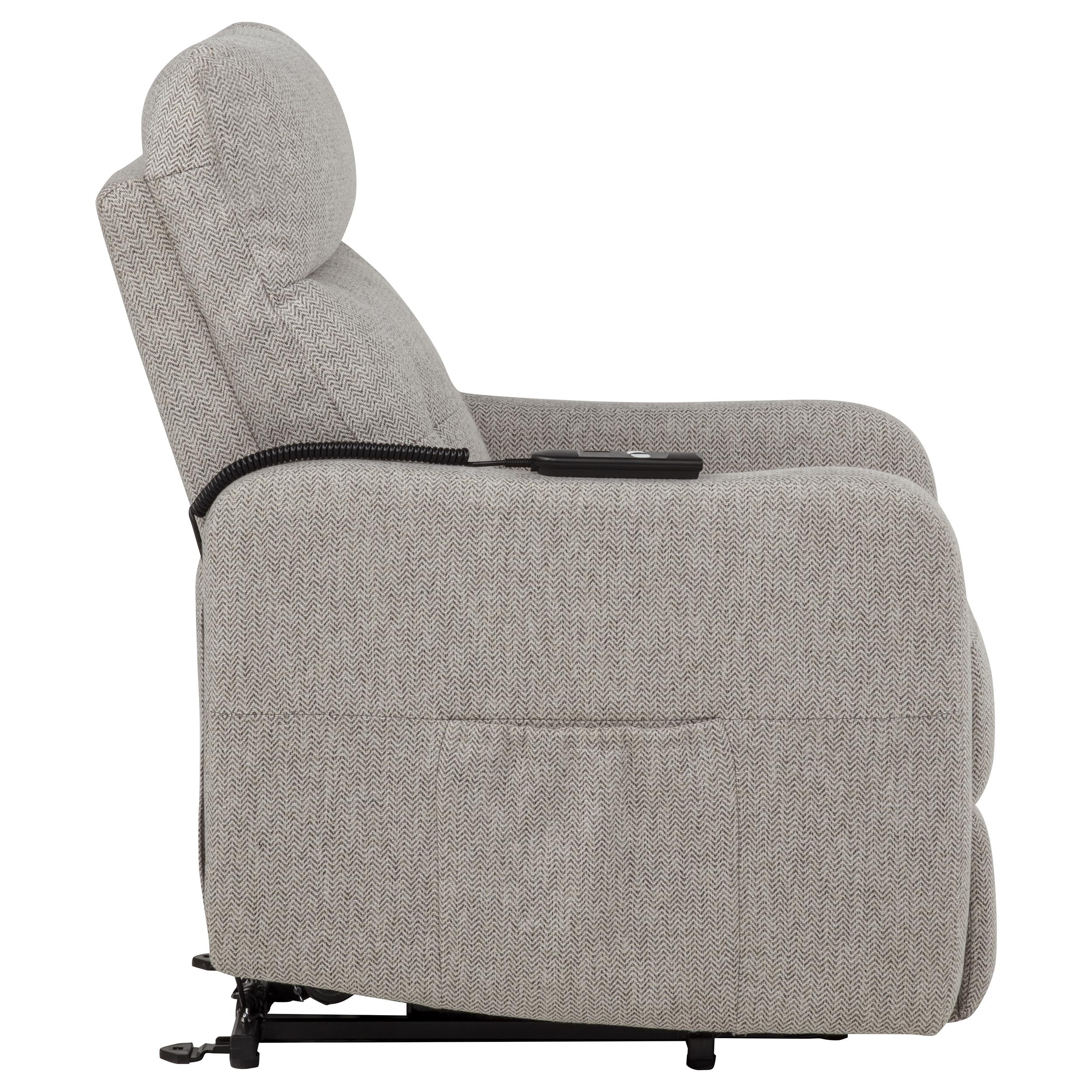Dayes Upholstered Power Lift Recliner Chair Taupe-