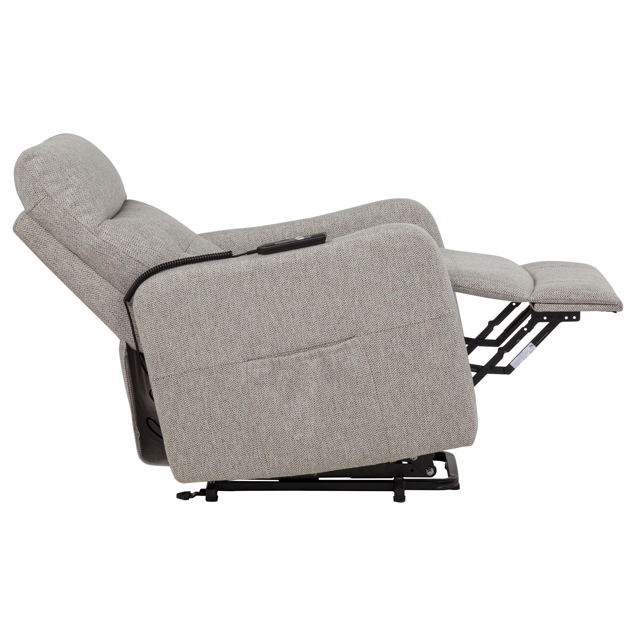 Dayes Upholstered Power Lift Recliner Chair Taupe-