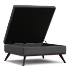 Owen 40 Inch Wide XL Square Coffee Table Storage Ottoman