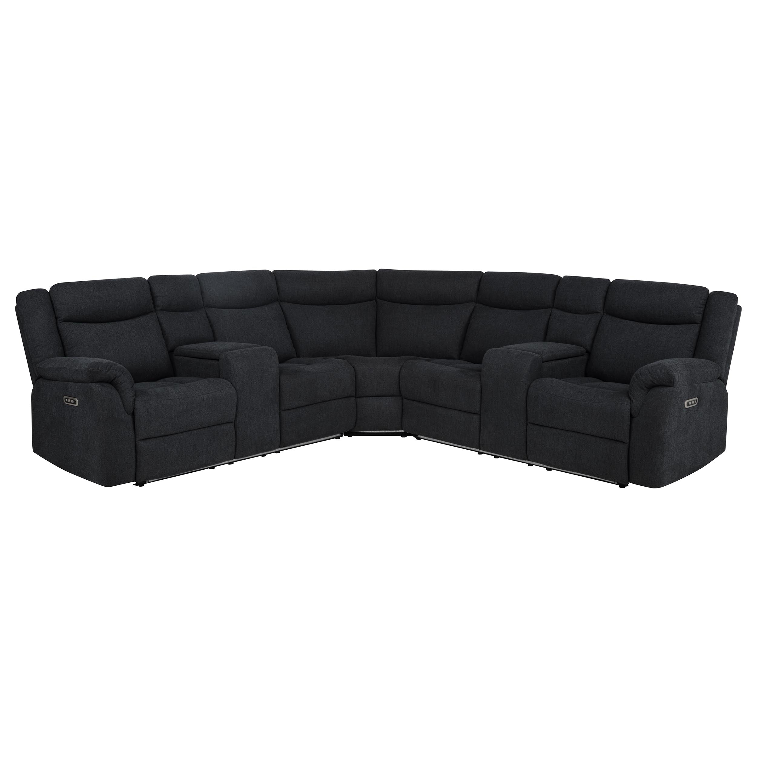 Hagen Upholstered Power Reclining Sectional Sofa Steel Grey-
