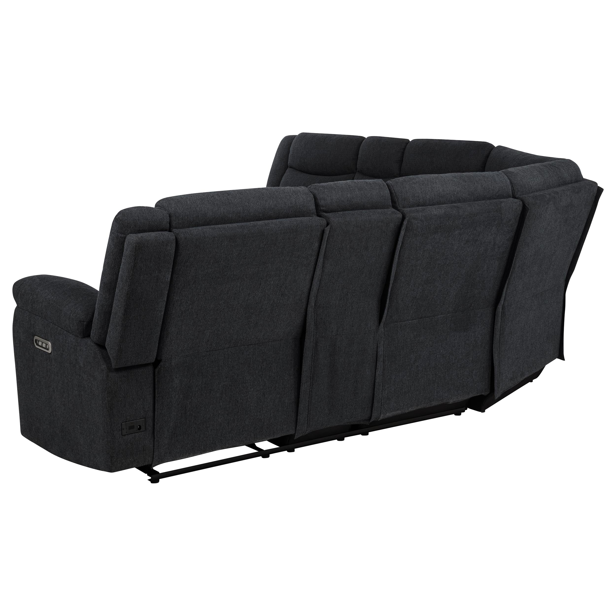 Hagen Upholstered Power Reclining Sectional Sofa Steel Grey-