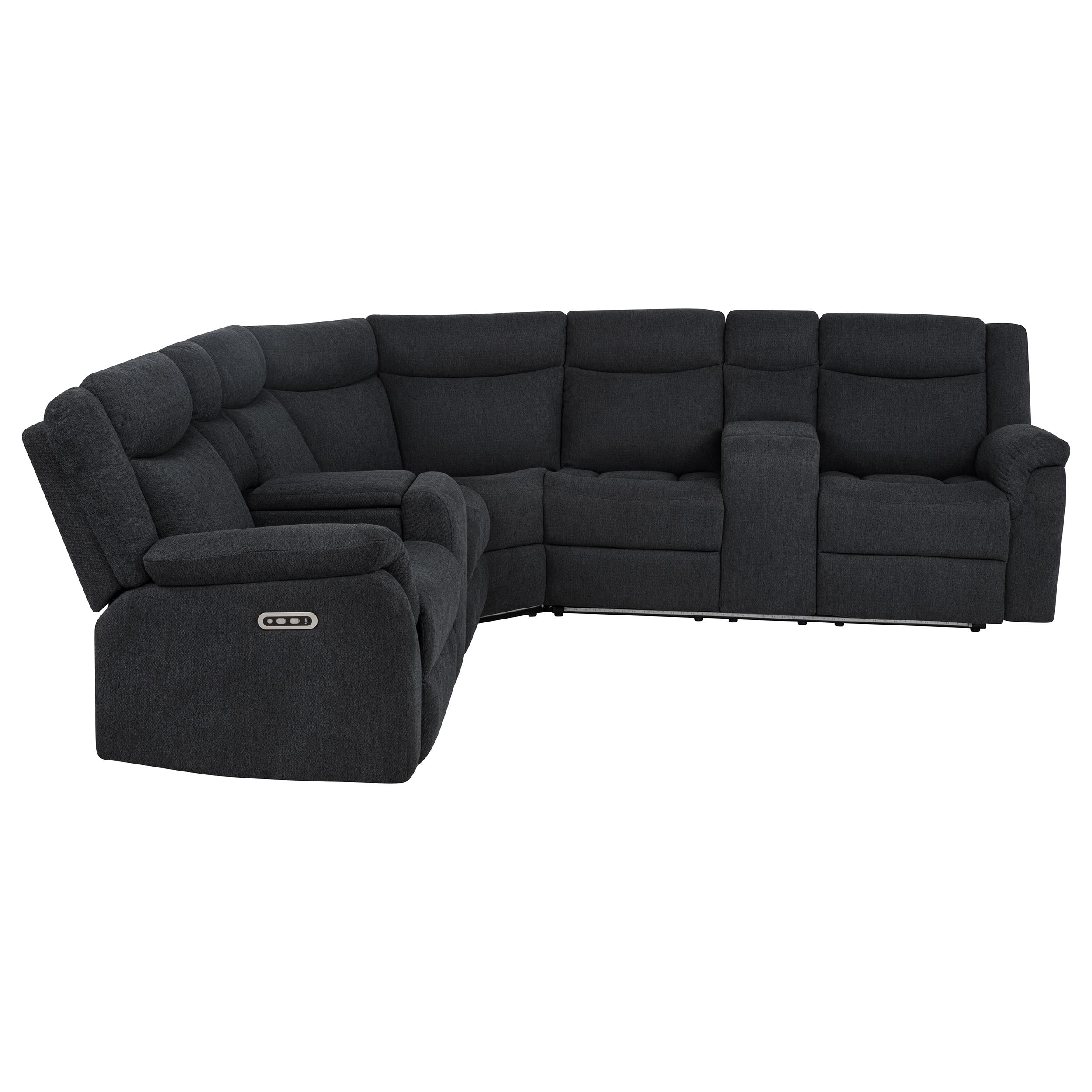 Hagen Upholstered Power Reclining Sectional Sofa Steel Grey-
