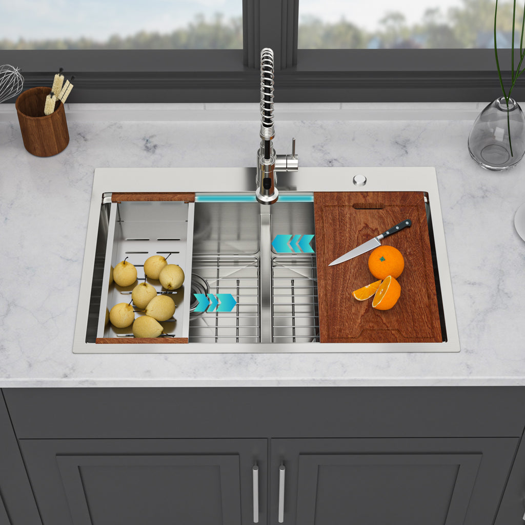 Topmount Drop in Kitchen Sink - Double Bowl (50/50)