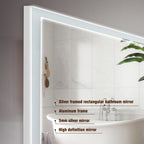 48" x 32" LED Bathroom Mirror with Brushed Aluminum Frame
